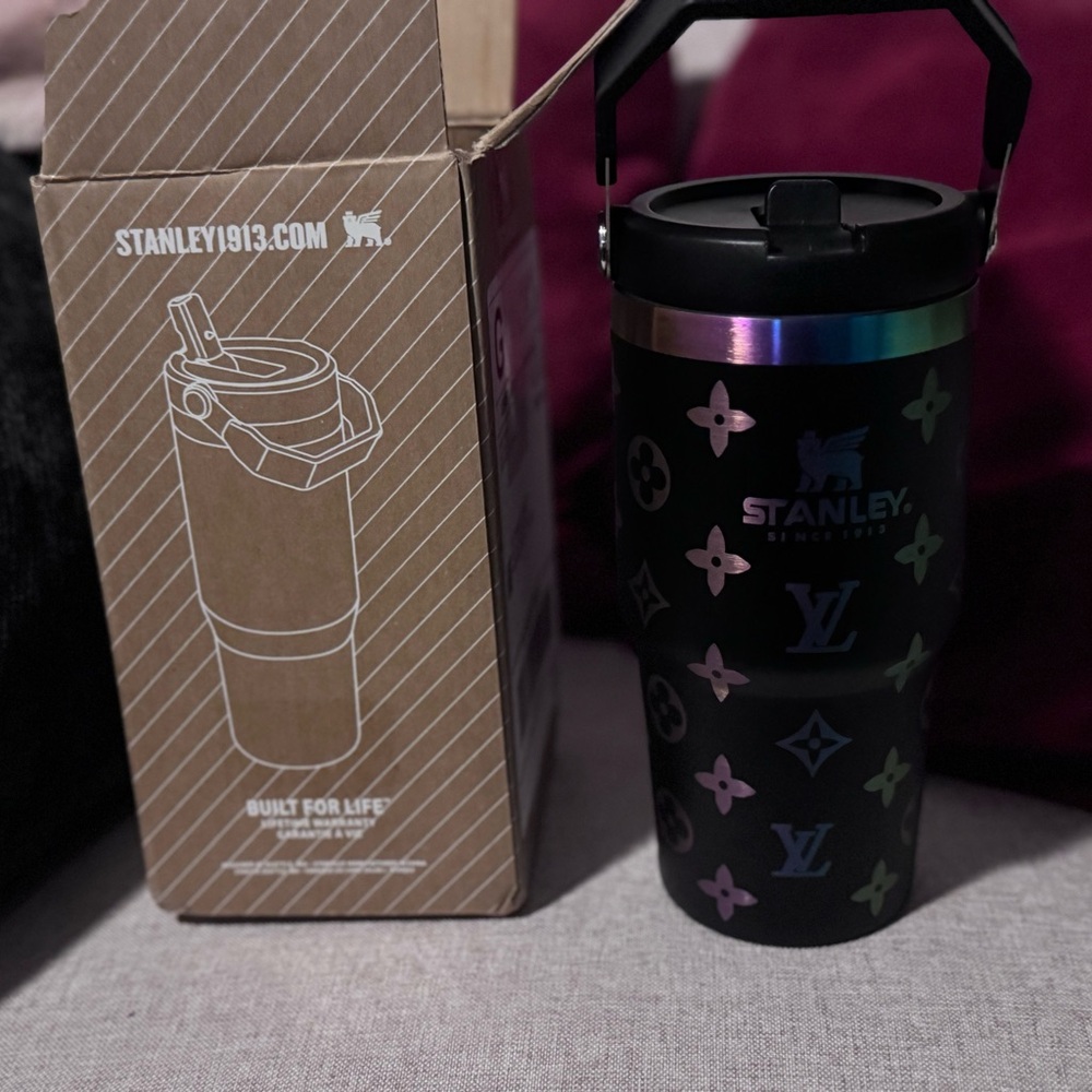 Stanley Black Tumbler with Iridescent Accents
